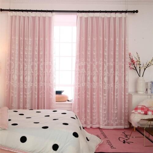 Double-layered Window Curtains Lantern Yarn Embroidered Curtains(1*2 Meters High, Double-layered Rod) for Home Kitchen Curtain