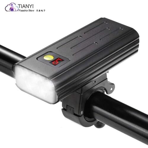 USB Rechargeable Bike Headlight with Digital Display Screen, Super Bright 3000 Lumens Headlight Front Lights and Back Rear LED