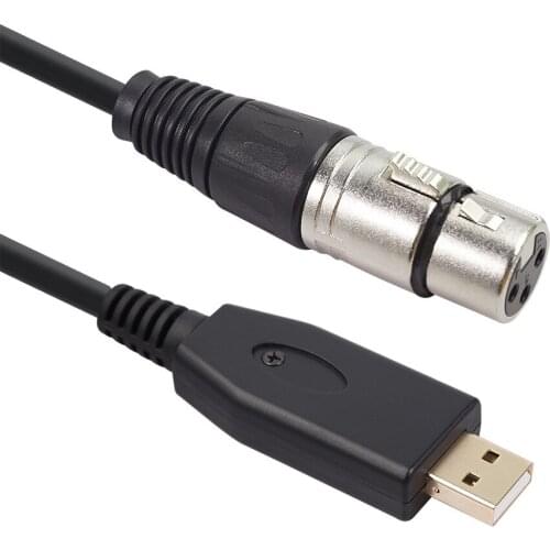 Adapter Microphone Cable USB Male to XLR Female Microphones Easily Carrying Meeting Part for Recording Karaoke Singing