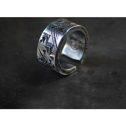 Retro Silver Color Handmade Terrace Rings for Cocktail Party Men Womens Opening Finger Ring Wedding Ring Biker Jewelry Gifts