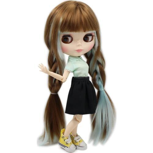 ICY DBS Blyth Doll No.BL0623/6909 Brown mix blue hair white skin Joint body Neo 1/6 anime ob24