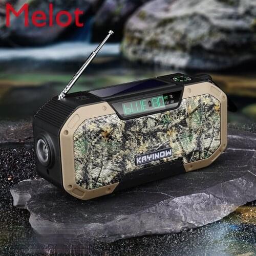 Multifunctional Hand Crank Rechargeable Flashlight Radio Bluetooth Speaker Solar Power Generation 5000 Emergency Equipment