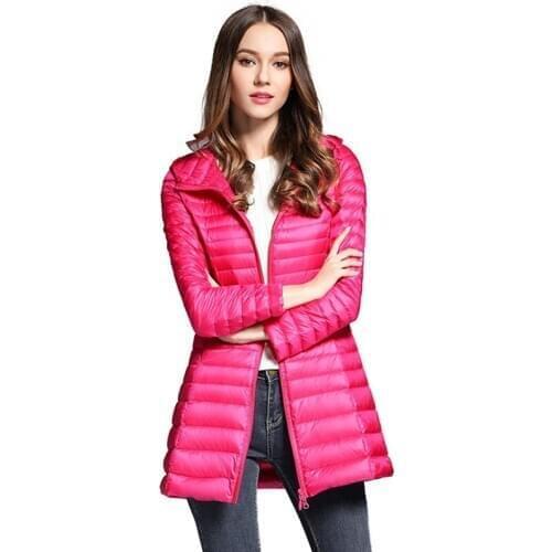 New Winter Warm Jackets Women Down Jacket Women Brand Long Light White Duck Down Jacket Plus size Ultra Light Hooded overcoats