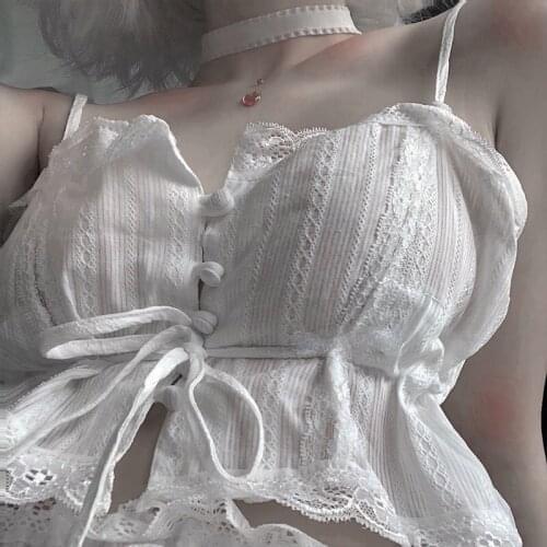 QWEEK Sexy Nightwear Women Modal Pajamas Summer 2021 Pyjamas Femme Lace Sweet Pijama Mini Top and Shorts Lingerie Set Sleepwear