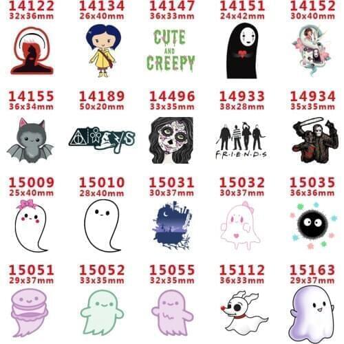 DIY Craft Supplies Sewing Accessories Cartoon Ghost Printed Planar Resins Mold 30 Pieces. PR-14122