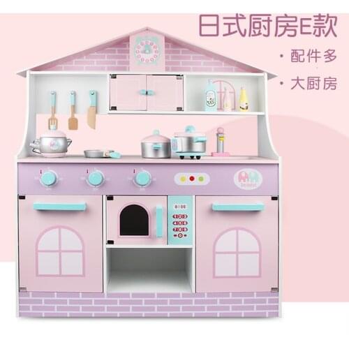 Childrens Enlightenment Wooden Large Kitchen Kindergarten Early Childhood Parent-child Playhouse Kitchen Educational Toys