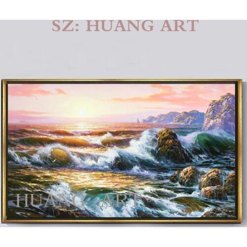 Hand-painted waves seabird oil painting artist canvas on the wall home decoration decoration hall sofa villa