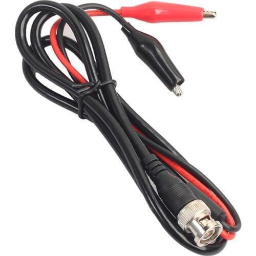 BNC Male Plug to Dual Alligator Clip Oscilloscope Test Probe Lead Cable 1m