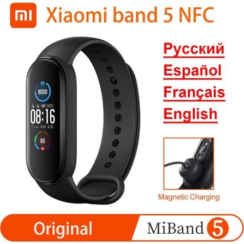 Xiaomi Mi Band 5 NFC Version Smart Bracelet AMOLED Screen Miband 5 Smartband Fitness Traker Bluetooth Heart Rate Smart Band