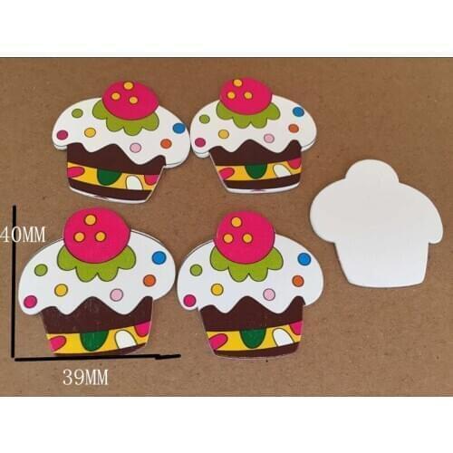 Mixed Shapes Natural Wood Chips 50pcs Cake shape Cartoon Scrapbooking Wedding Decorations And DIY craft accessory