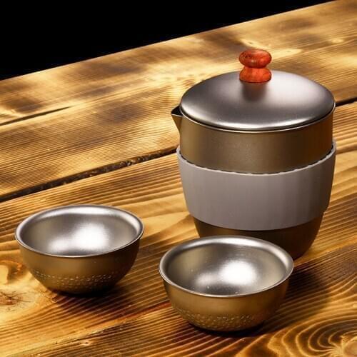 Rover Camel Titanium Kettle with filter mini Outdoor tea cup Camping dinner Coffee TeaPot Tea maker with Infuser300ml