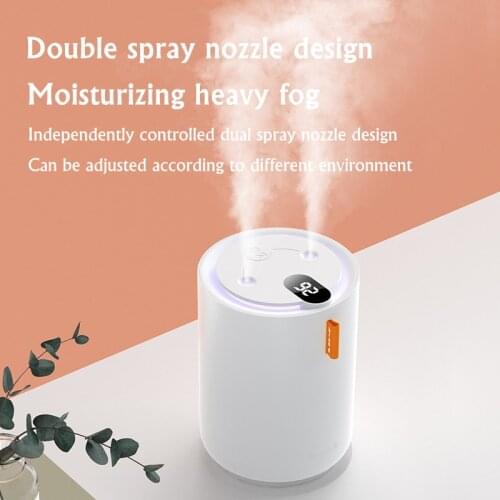 500ML Rechargeable Dual Nozzle Air Humidifier USB Aromatheraphy Diffuser 4000mAh Battery Wirelss Ultrasonic Mist Aroma Diffusor