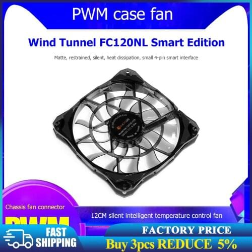 ID-COOLING 12cm Thin Chassis Cooling Fan for PC Case CPU 4 Pin Silent Radiator Heatsink Cooler 500-1600RPM Temperature Control