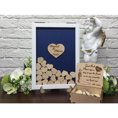 Customize rustic bride groom Wood Wedding hearts Guest Book Alternative Souvenirs Guestbooks Drop Box party decorations