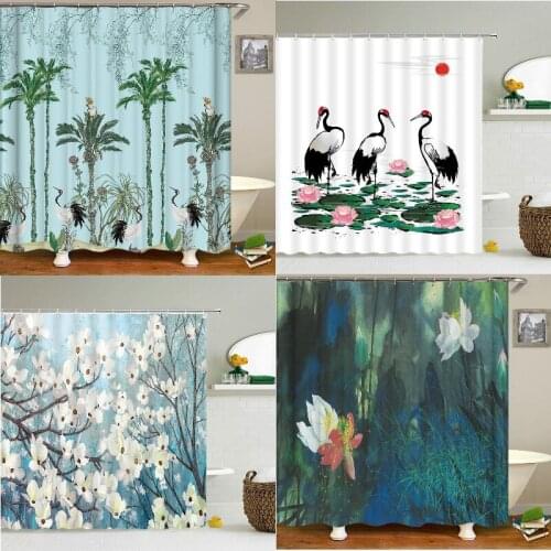Flower bird Shower curtain curtain in bathroom shower Curtains in the living room Set for bathroom Curtain for kitchen Curtains