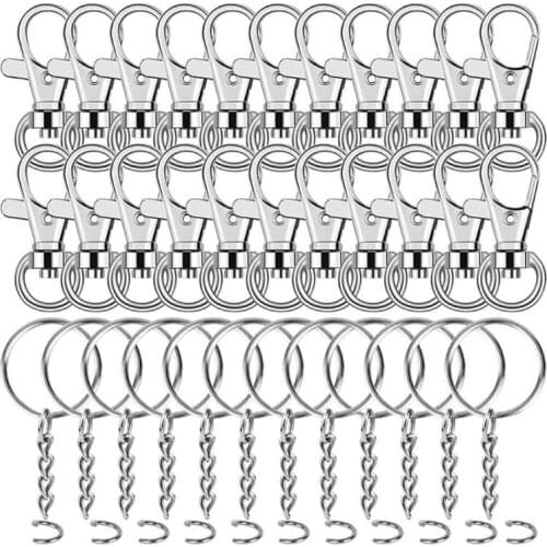 Premium Lobster Claw Clasp 120 Pcs Swivel Keychain Push Gate Snap Hook Lanyard Durable Alloy Jewelry DIY Craft for Bags