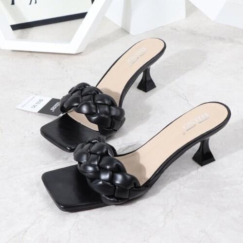 Women Shoes Summer Womens Sandals 2021 Female Slides Square Head Hand-woven Sandals Casual Shoes Comfortable Outdoor Footwear