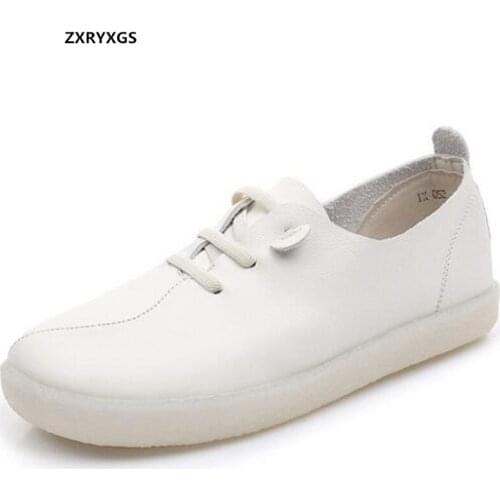2021 High Quality Full Genuine Leather Shoes White Women Sneakers Shoes Flat Comfort Large Size Black Snealers Casual Shoes Tide