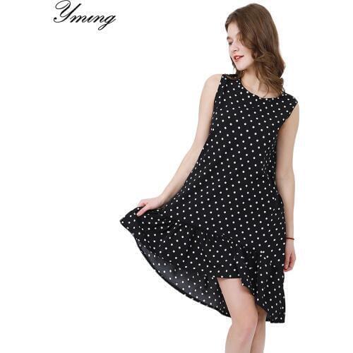 YMING Swing Summer Women Midi Dress Long Sleeveless Party Dress Black Plus Size Dresses Beach Casual Sundress Elegent Vestidos