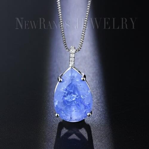 Newranos Water Drop Pendant Necklace Crashed Fusion Stone Necklace Female CZ Zircon Colar for Women Fashion Jewelry NFX001664