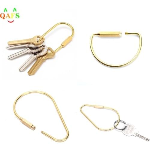 1Pc Brass Keychain Camping Carabiner Key Ring Key Storage Buckles Key Holder Outdoor Tool