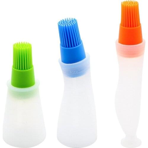 1 Pcs Silicone Oil Brush Oil Bottle With Cap Grill Oil Brushes Barbecue Kitchen Utensils Cooking Container Brushes And Bottles