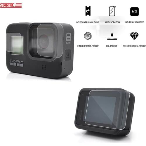 2 Set Sport Camera Lens Screen Protector Film For Gopro Hero 8 black Tempered Glass Camera Film Accessories