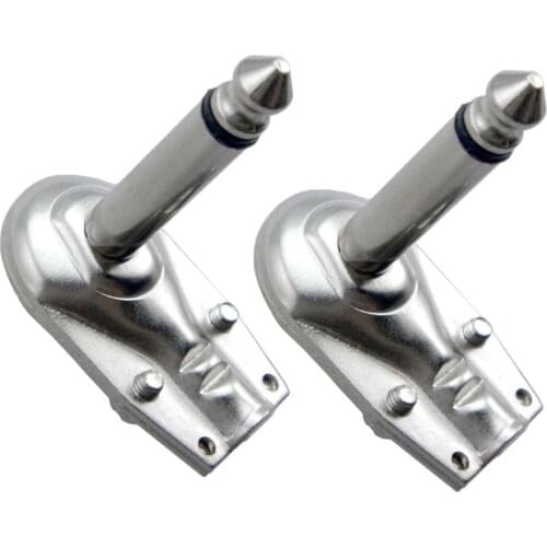 2pcs 6.35mm 1/4'' Right Angle Mono Jack Plug Guitar Audio Cable Connector Musical Instrument Parts