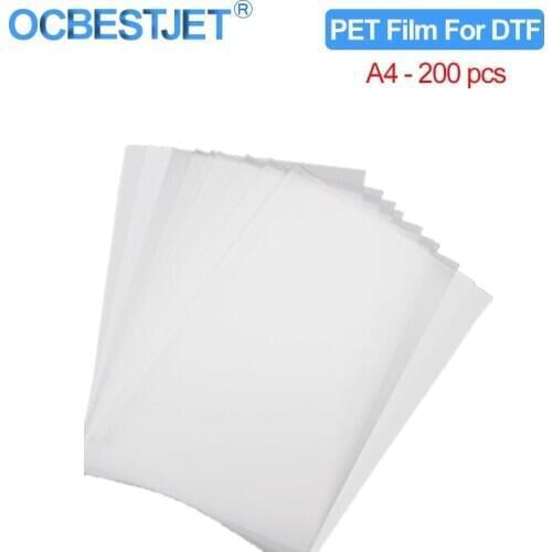200PC A4 PET Transfer Film For Direct Transfer Film Printing For DTF Ink Printing PET Film Printing And Transfer