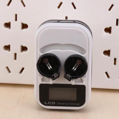 3.6V LCD EU Plug Recharging LIR2016/LIR2025/LIR2032 Button Battery Charger