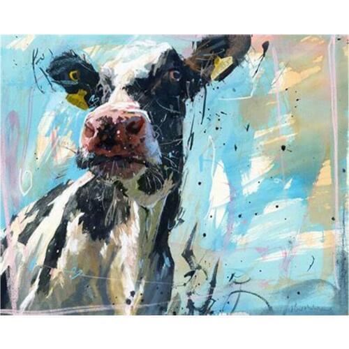 Diamond embroidery colorful milk cow DIY Diamond Painting Cross Stitch kits 5d pattern,Hieroglyphs photo puzzle home arts C444