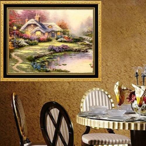 Diamond Embroidery Diy Diamond Painting Cross Stitch Kits Diamond Mosaic Lake house Full Square Diamond Embroidery CS079