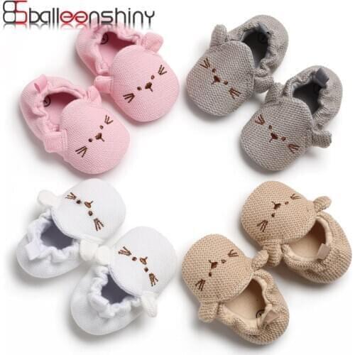 Balleenshiny Cartoon Baby Shoes for 0-3Y Toddler Newborn Baby Boys Girls Animal Crib Shoes Infant Soft Sole Non-slip Kids Shoes