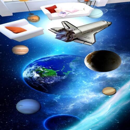 Free Shipping Star 3D floor sticker self-adhesive wear floor wallpaper bathroom kitchen floor mural