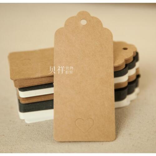 Free shipping Stock blank kraft gift tags cardboard pricing tags DIY notes tags brown paper labels 100pcs lot