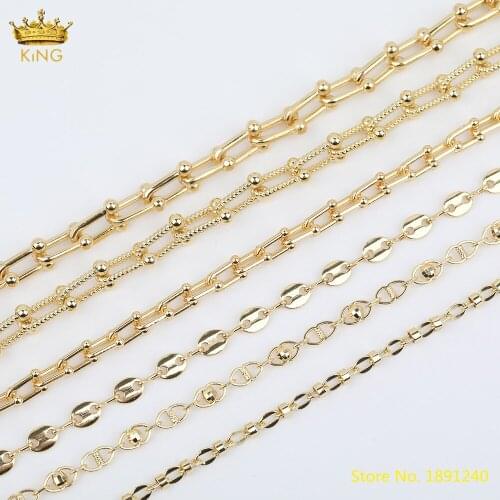 3Meters High Quality Gold Color Link Chains For Jewelry Making DIY,Fashion Bracelet Necklace Chains Component Findings
