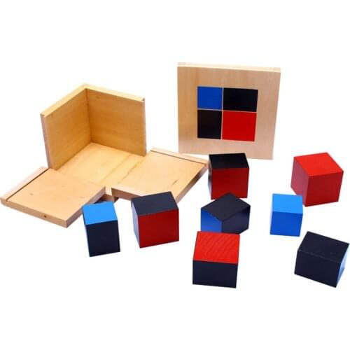 Wooden binomial cube montessori Math Toys For Children Educational Preschool Early Learning Wood Toy Math Blocks MH1264H