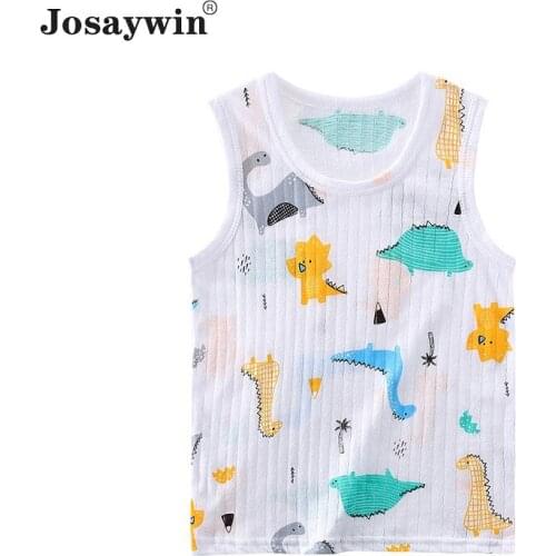 Childrens T-Shirt for Girl Baby TShirts Cotton Cartoon Baby T-shirt Sleeveless Baby Student Boys T Shirt Tee Tops Clothing