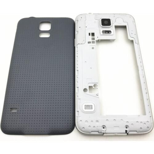 For Samsung Galaxy S5 i9600 G900F G900T G900V G900A Housing Middle Frame Bezel+Battery Back Cover Repair parts