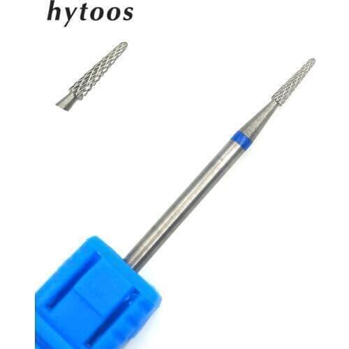 HYTOOS Spear Tungsten Carbide Nail Drill Bit 3/32" Rotary Burr Manicure Bits Drill Accessories Nail Art Tool Gel Removal-L358S