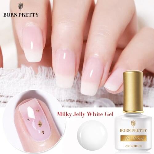 BORN PRETTY Opal Jelly Gel Nail Polish Milky White Semi-transparent Varnis Nagellack Soak Off Nails Gel for Manicure Decorations