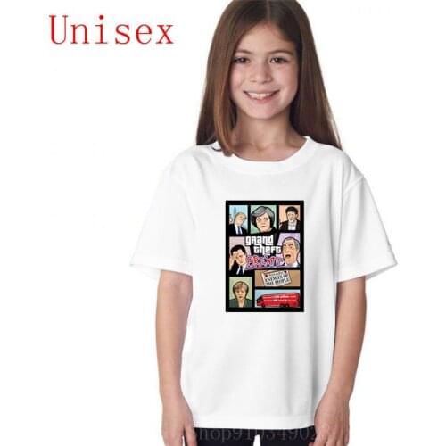 Grand Theft Brexit Britain Merkel Trump GTA girls tops t shirt boys shirts for teenage girls kids tshirts boys shorts