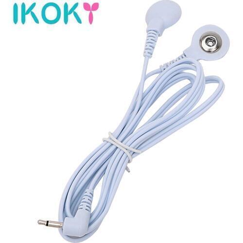 IKOKY Therapy Massager Accessories 2 Head Buckle Line 1 Electric Shock Wire Electro Stimulation Sex Toys Shock Conversion Line