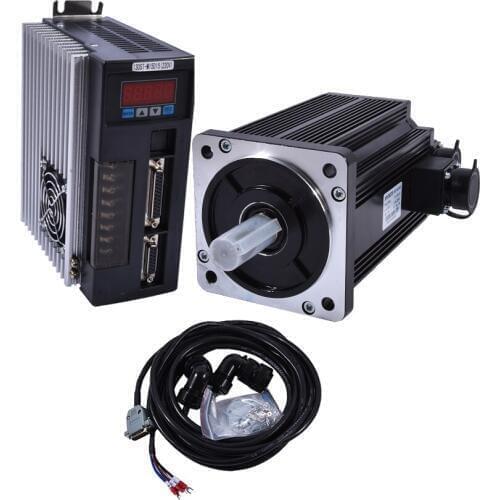 New Arrival 220V 50HZ 2.3KW AC Servo Motor Kits Three Phase Motors 22mm 15N.M 2.3KW 1500rpm 130ST-M15015 Matched Servo Driver