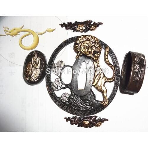 A Suit Of Copper Tsuba Guard for Japanese Samurai Sword Katana W/ Trger @2032