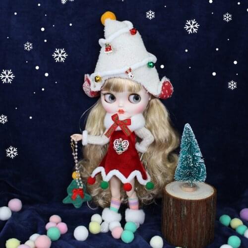 ICY DBS blyth doll Merry Christmas outfits bjd clothes dress hat skirt scarf for joint body azone suit
