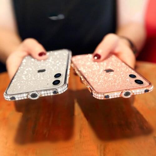 Rhinestone Metal Bumper Phone Case For iPhone 11 12 Pro Max 12 Mini XS Max XR X 8 7 6s 6 Plus Bling Glitter Diamond Cover Case