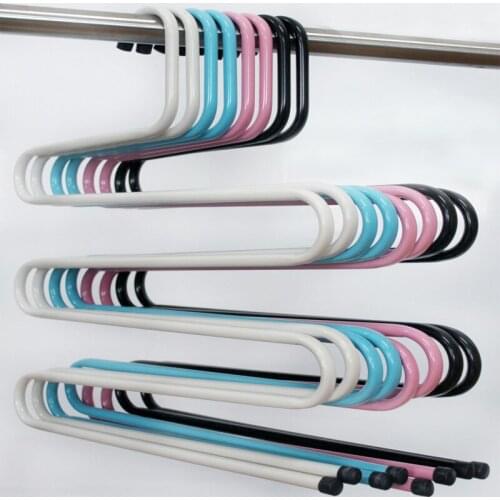 Multi-Layer S-Shaped Pants Rack Five-Color Iron Pants Rack Silk Scarf Scarf Storage Rack Hanger Multi-Functional Storage Rack