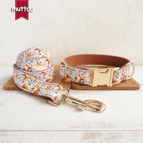 MUTTCO self-design personalized collar THE GOLDEN CHRISTMAS adjustable dog collars leashes 5 sizes UDC061J