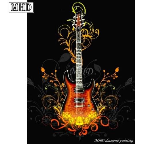 MHD full round drill 5D DIY Diamond Painting Guitar Pattern 3D Cross Stitch New Arrival Mosaic Decoration Crafts Kit